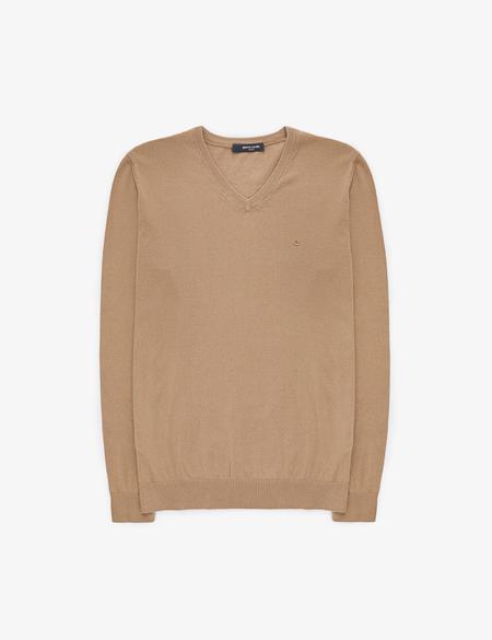 Camel Slim Fit V Yaka Basic Triko Kazak - 50314190077