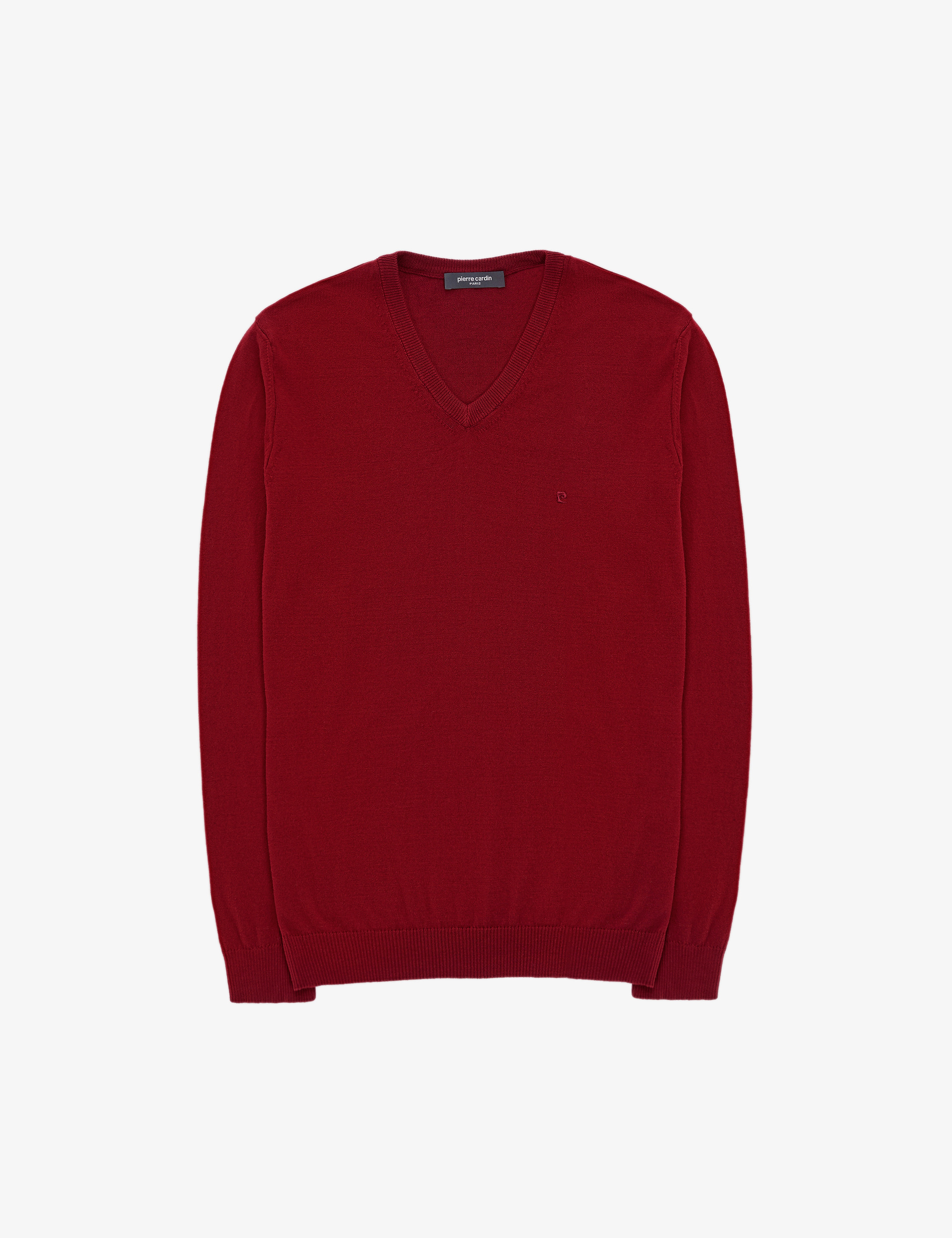 Kiremit Slim Fit V Yaka Basic Triko Kazak