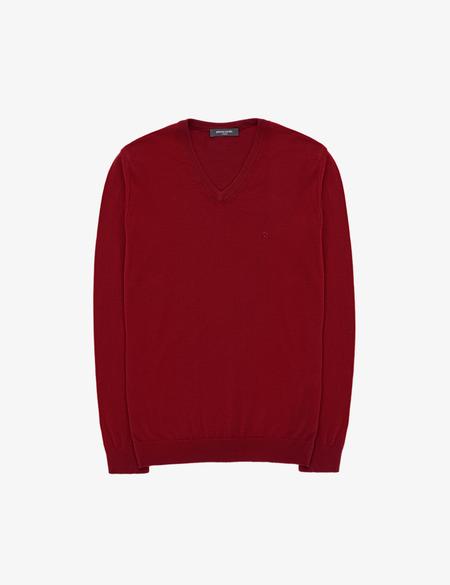 Kiremit Slim Fit V Yaka Basic Triko Kazak - 50314190093