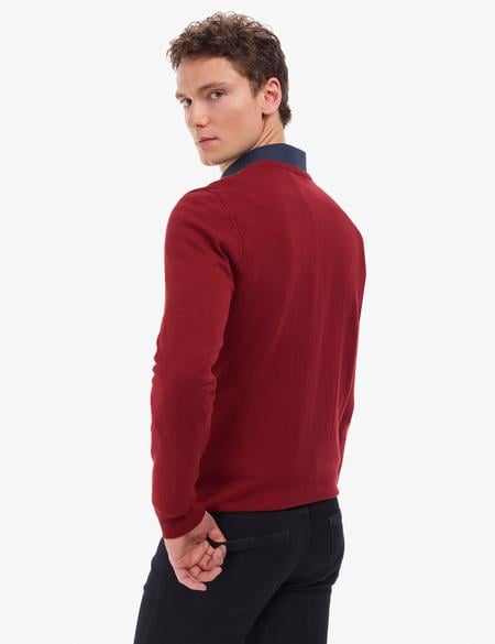 Kiremit Slim Fit V Yaka Basic Triko Kazak - 50314190093