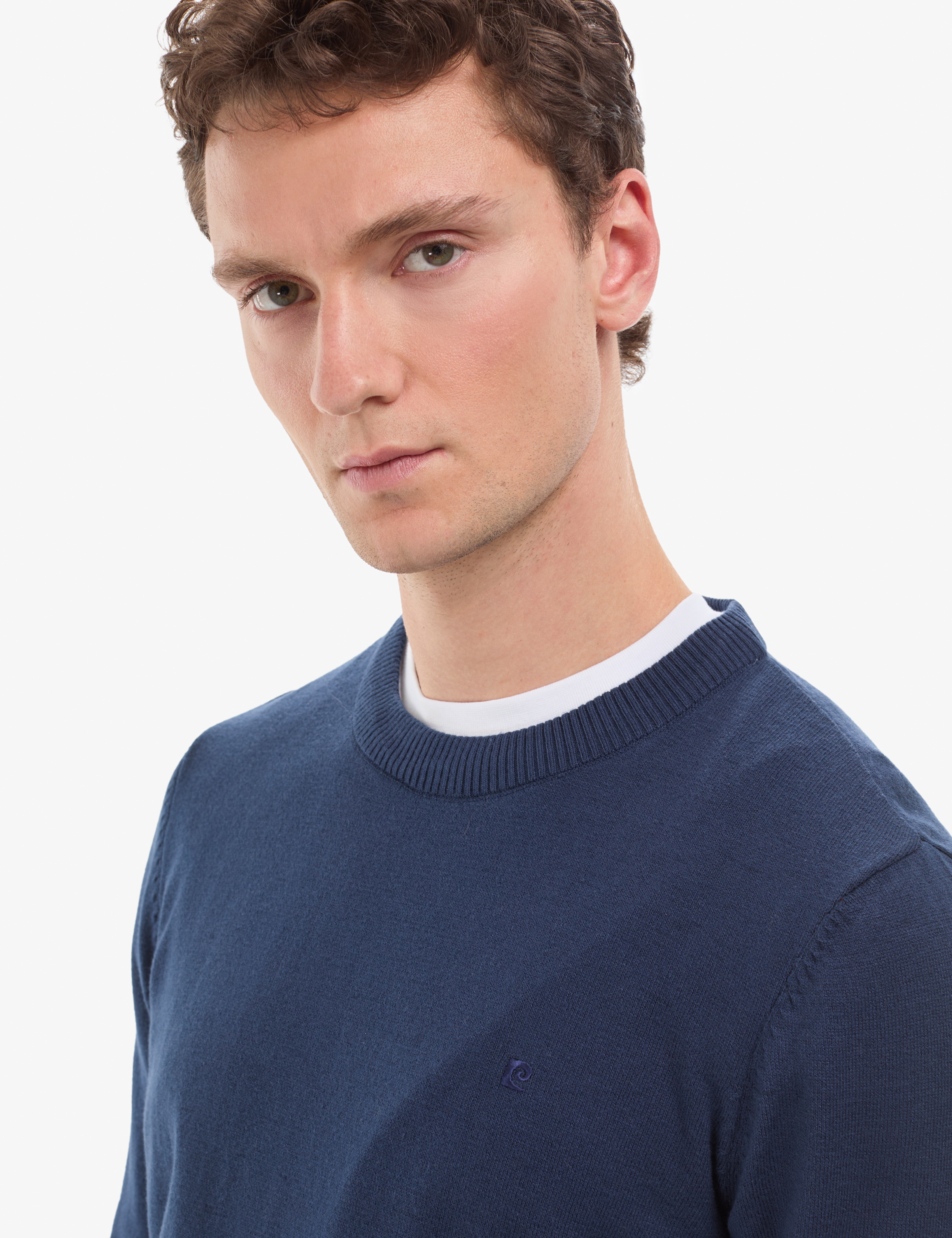 Açık Lacivert Slim Fit Bisiklet Yaka Basic Triko Kazak - Image 3