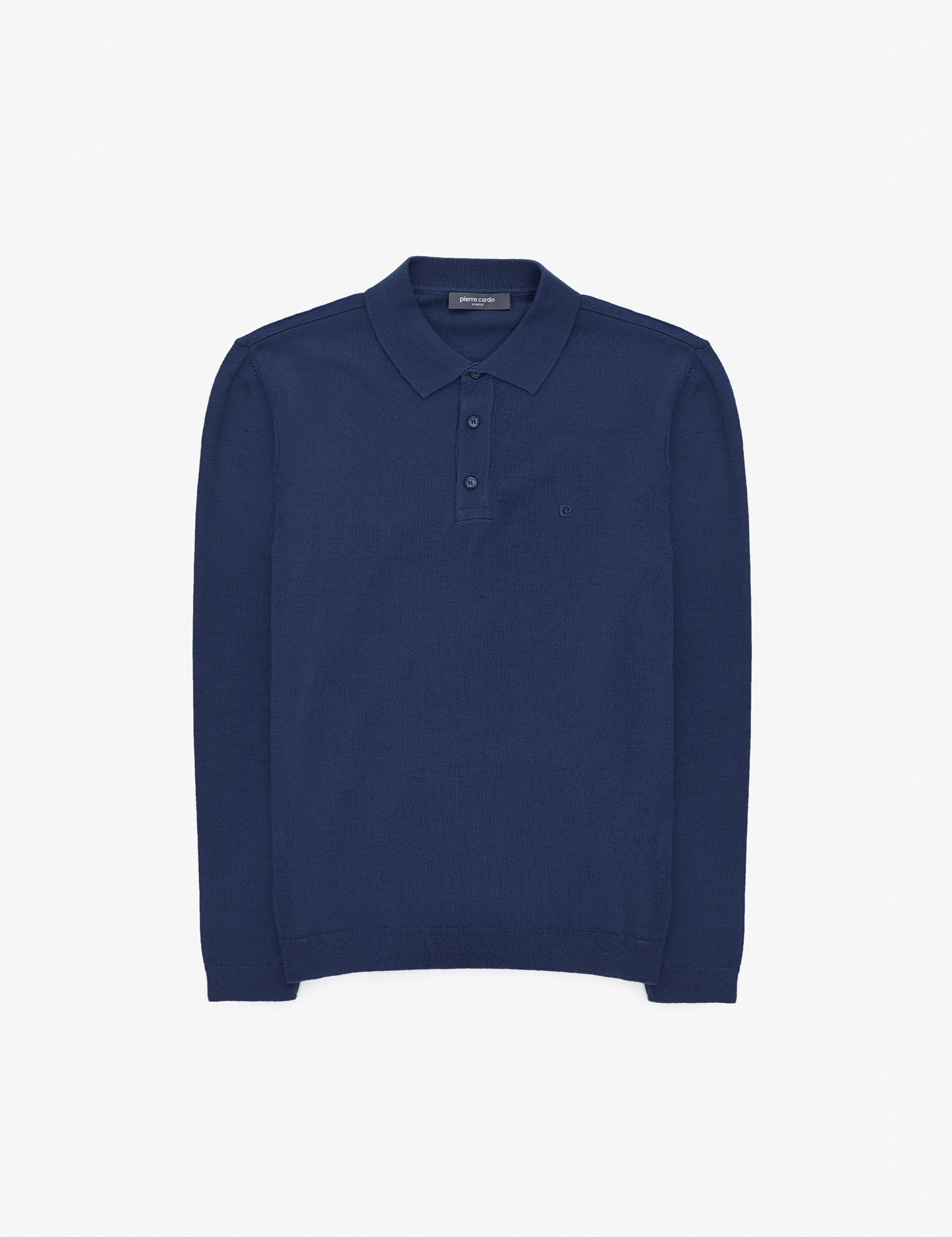 Açık Lacivert Slim Fit Polo Yaka Basic Triko Kazak - Image 7