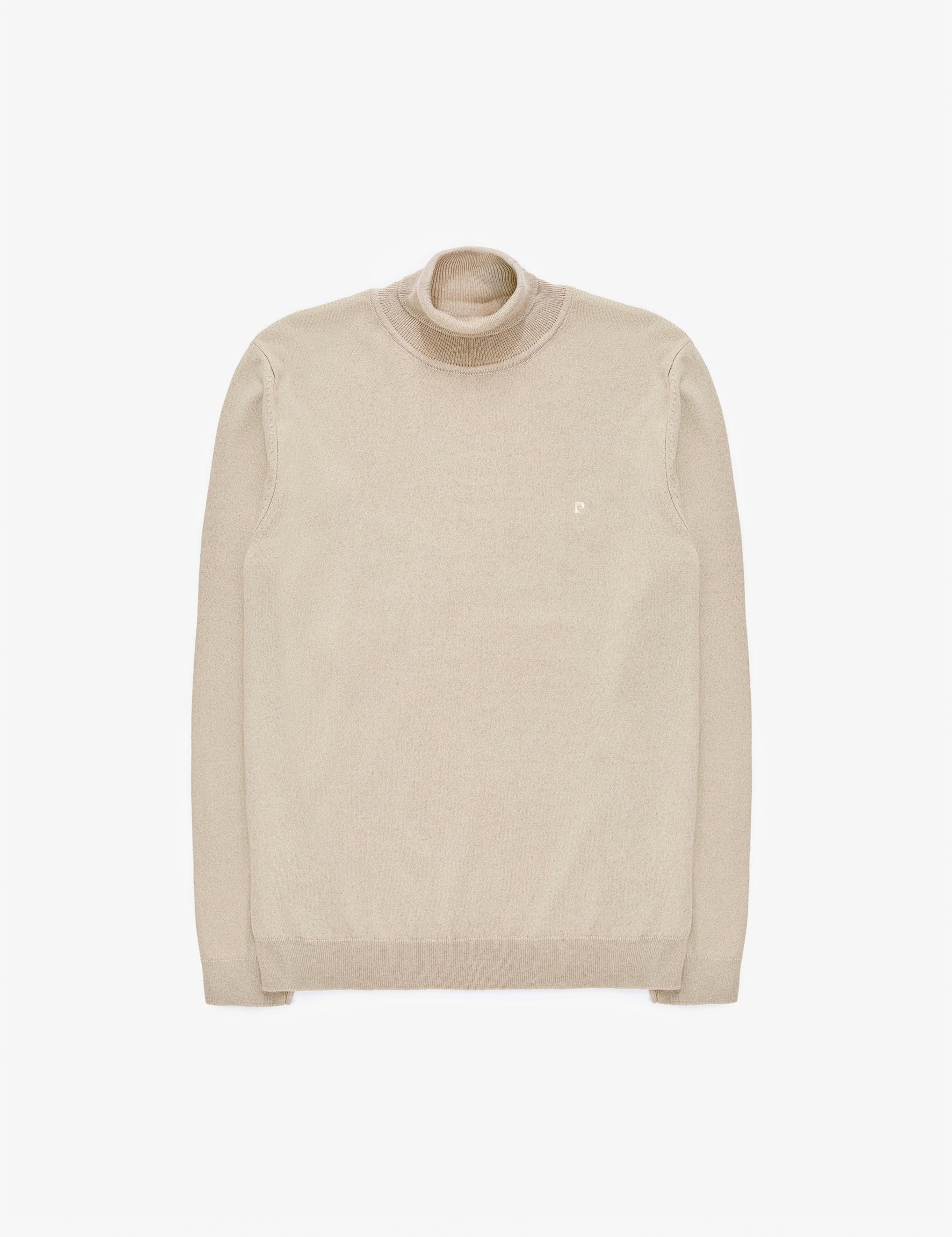 Kum Melanj Slim Fit Balıkçı Yaka Basic Triko Kazak