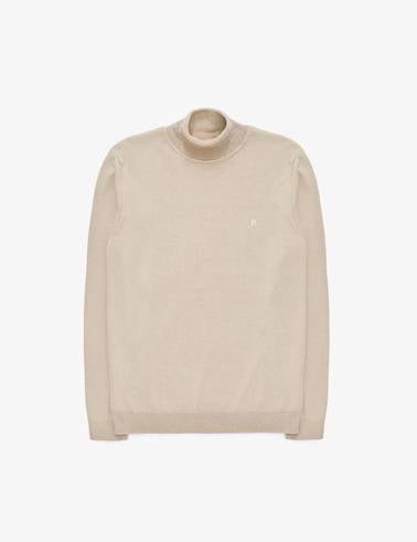 Kum Melanj Slim Fit Balıkçı Yaka Basic Triko Kazak
