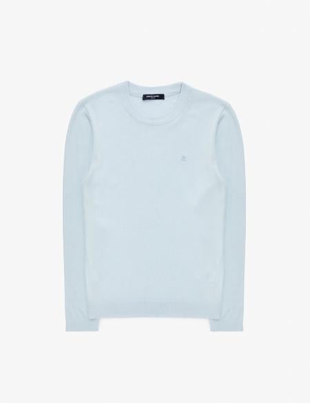 Açık Mavi Slim Fit Bisiklet Yaka Basic Triko Kazak - 50314192115