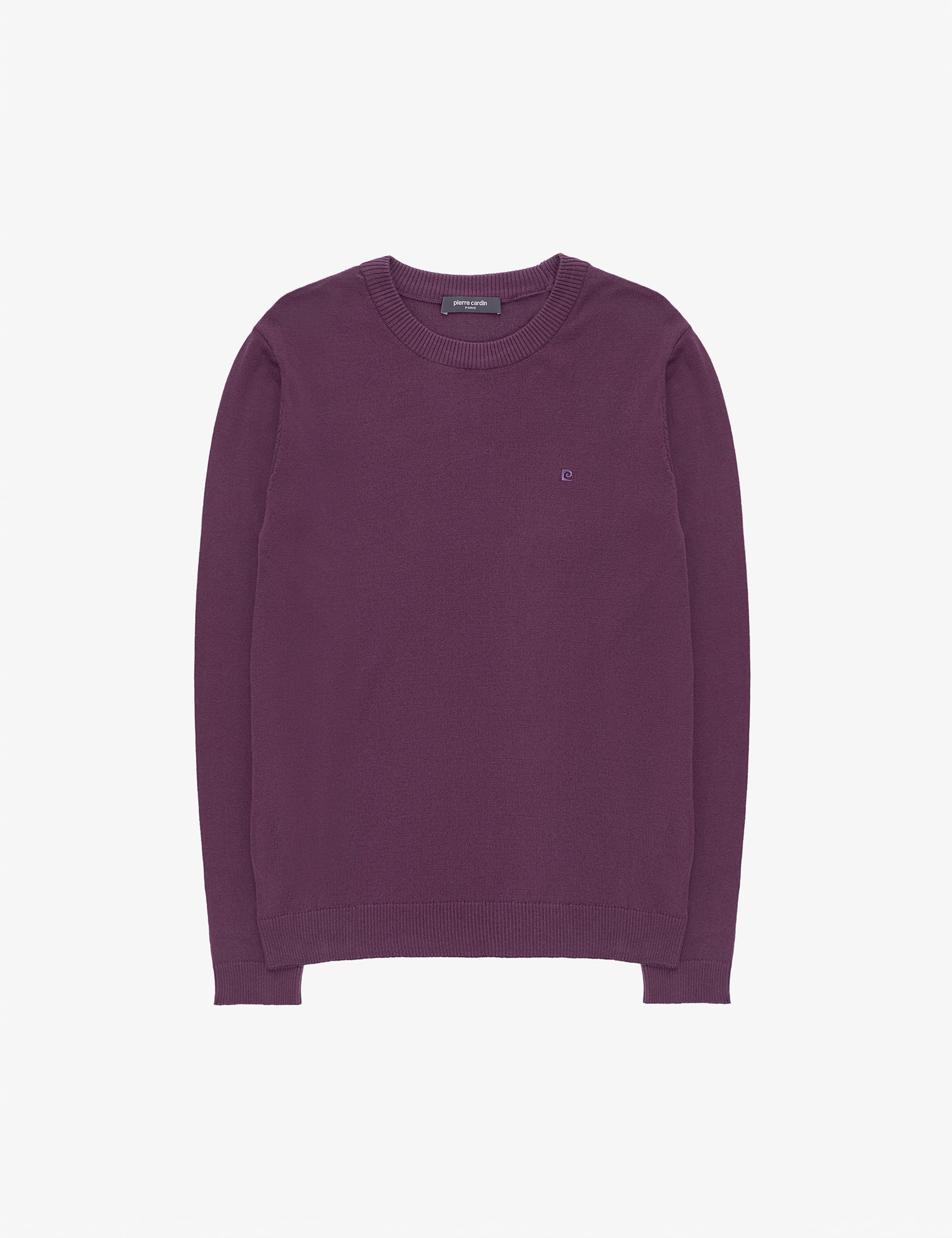 Mor Slim Fit Bisiklet Yaka Basic Triko Kazak