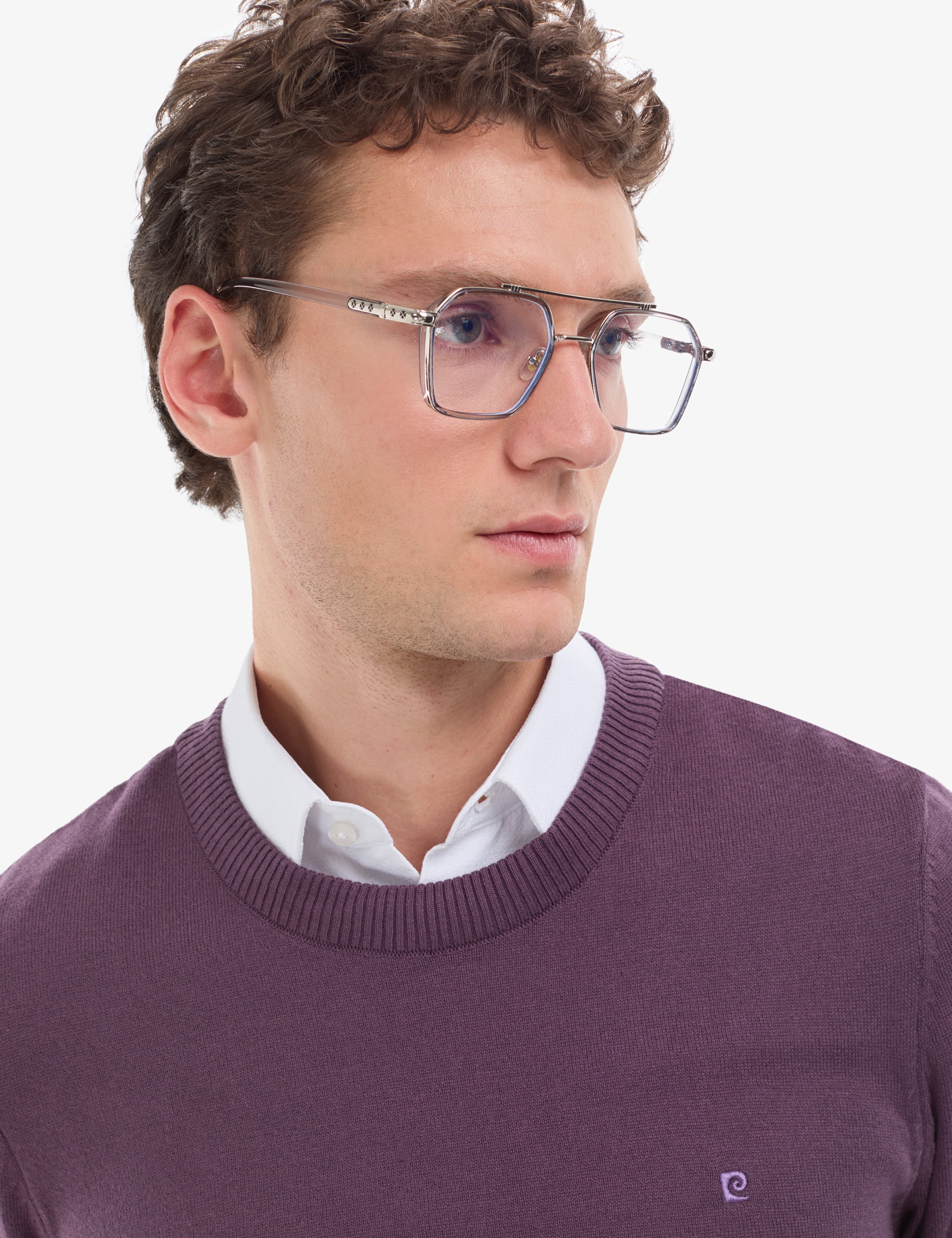 Mor Slim Fit Bisiklet Yaka Basic Triko Kazak - Image 3