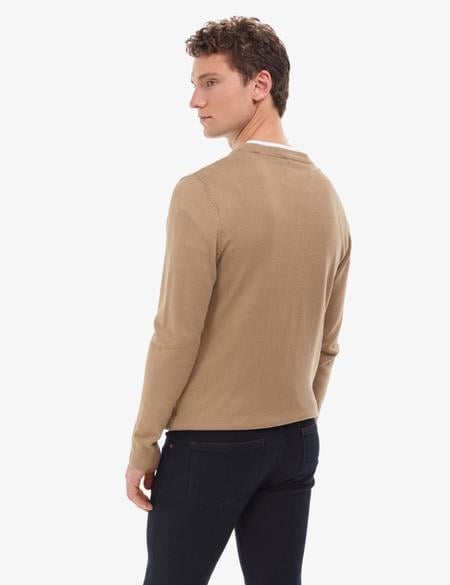 Camel Slim Fit Bisiklet Yaka Basic Triko Kazak - 50314192195