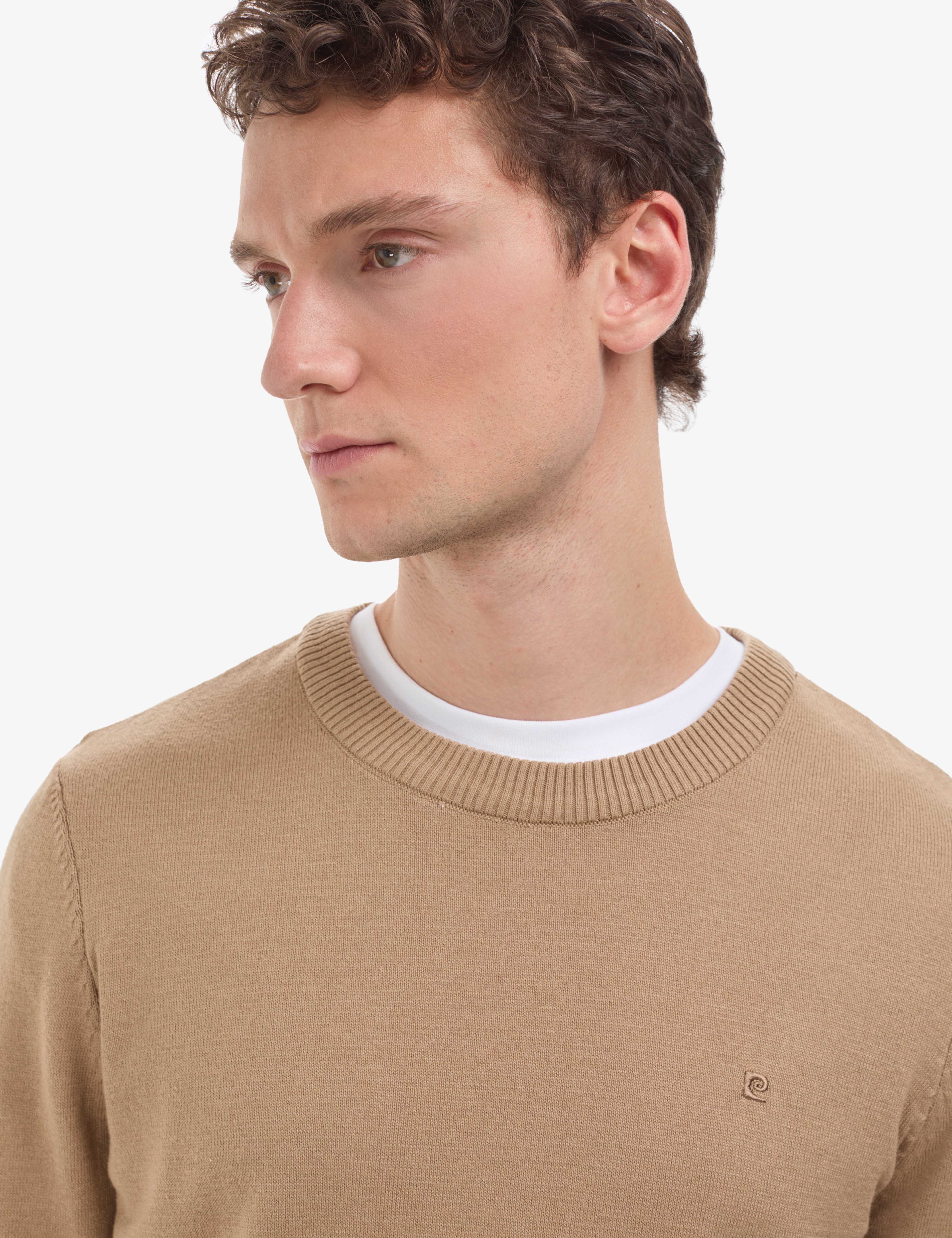 Camel Slim Fit Bisiklet Yaka Basic Triko Kazak - Image 3