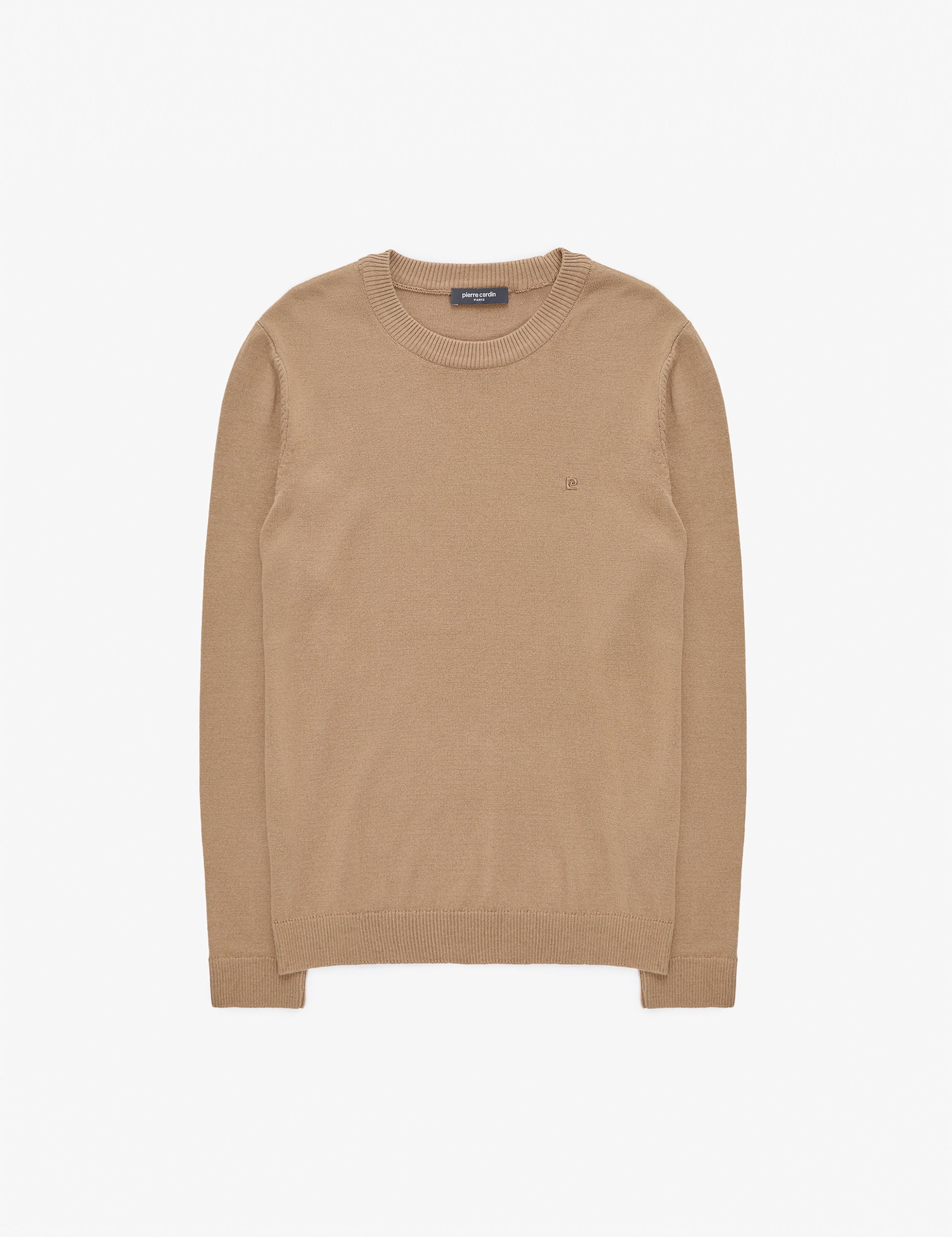 Camel Slim Fit Bisiklet Yaka Basic Triko Kazak