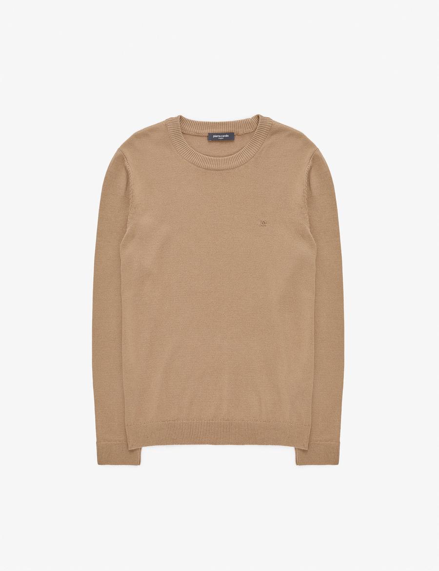 Camel Slim Fit Bisiklet Yaka Basic Triko Kazak