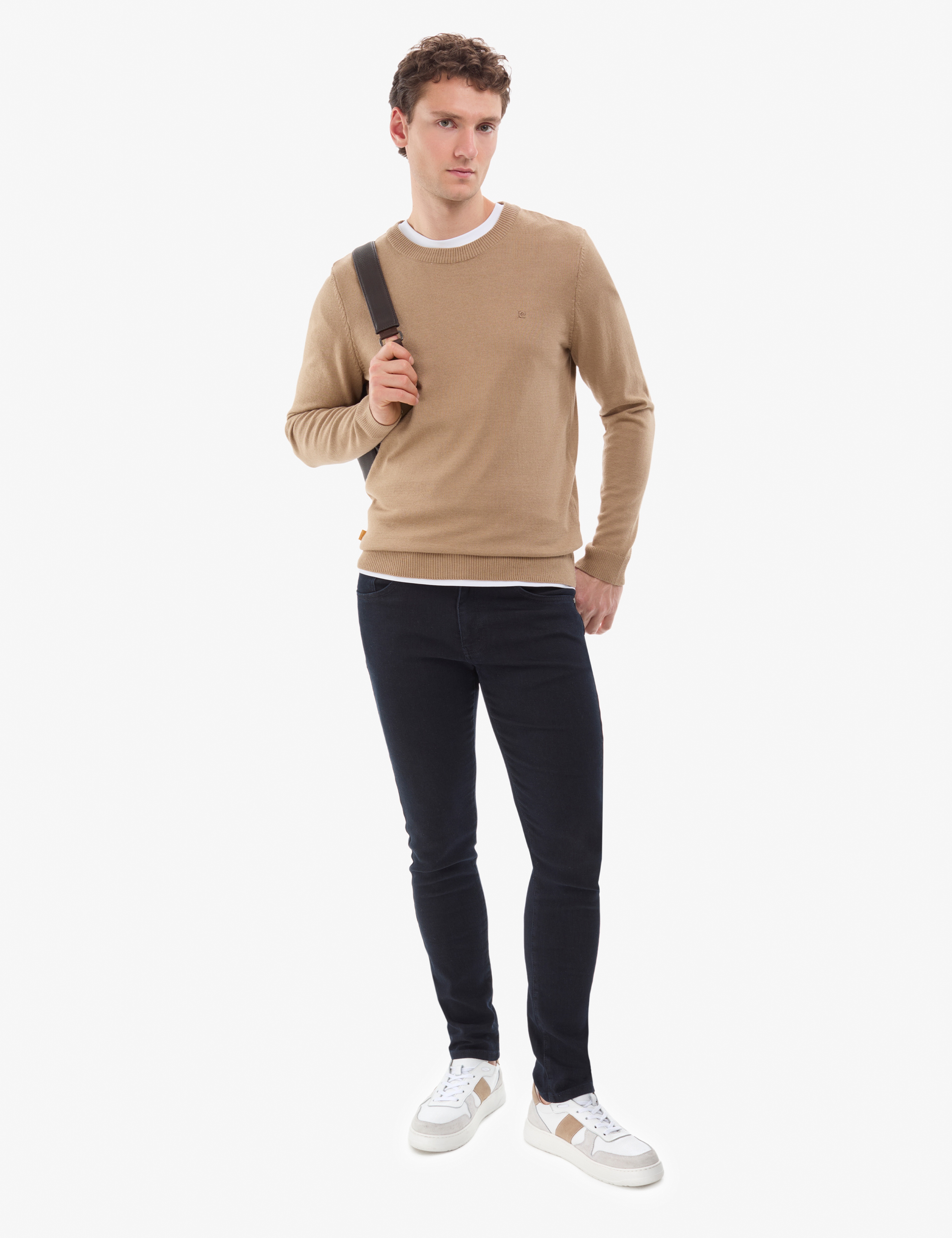 Camel Slim Fit Bisiklet Yaka Basic Triko Kazak - Image 5