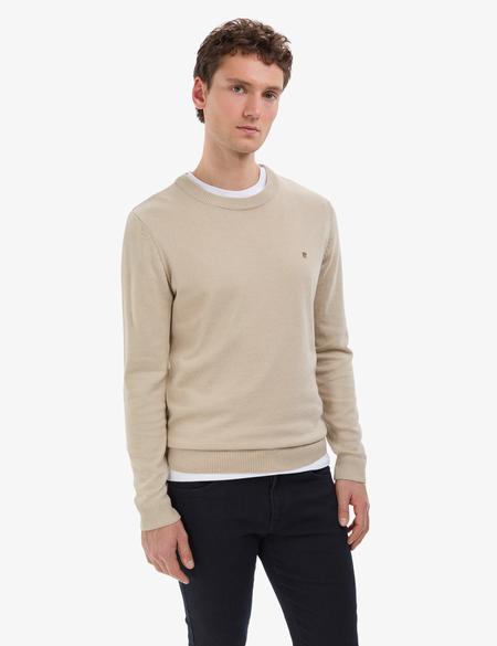 Kum Melanj Slim Fit Bisiklet Yaka Basic Triko Kazak - 50314192046