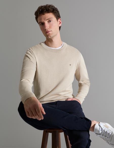 Kum Melanj Slim Fit Bisiklet Yaka Basic Triko Kazak - 50314192046