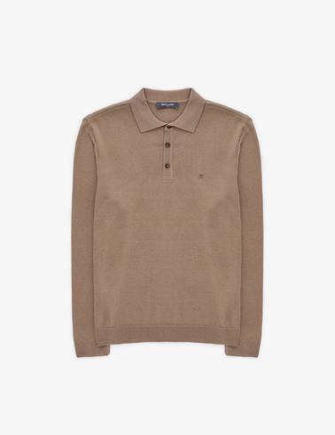 Vizon Melanj Slim Fit Polo Yaka Basic Triko Kazak