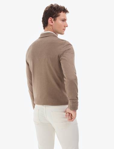 Vizon Melanj Slim Fit Polo Yaka Basic Triko Kazak