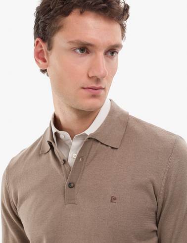 Vizon Melanj Slim Fit Polo Yaka Basic Triko Kazak