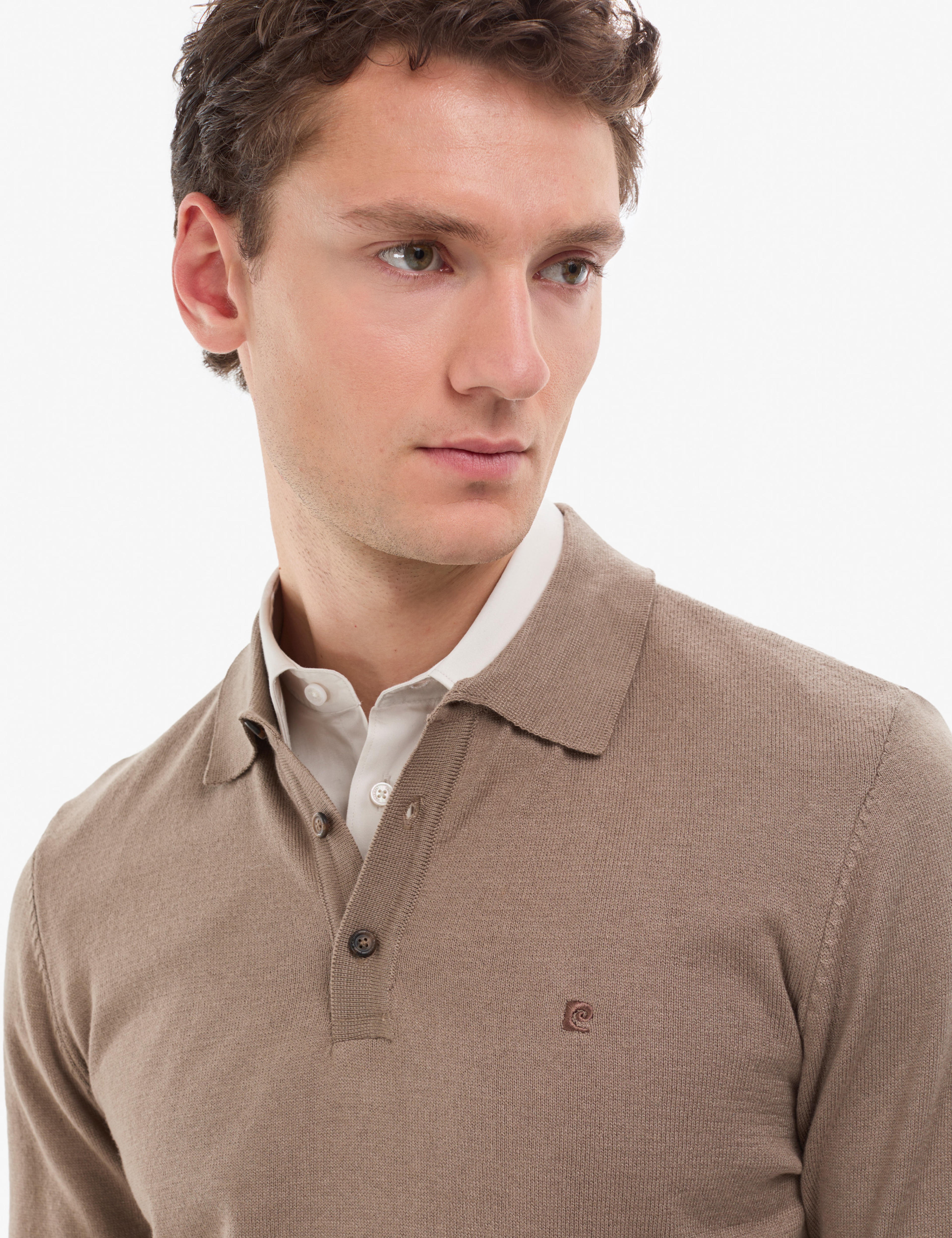 Vizon Melanj Slim Fit Polo Yaka Basic Triko Kazak - Image 3