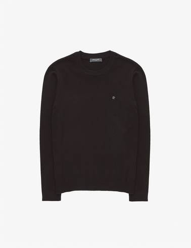 Siyah Slim Fit Bisiklet Yaka Basic Triko Kazak