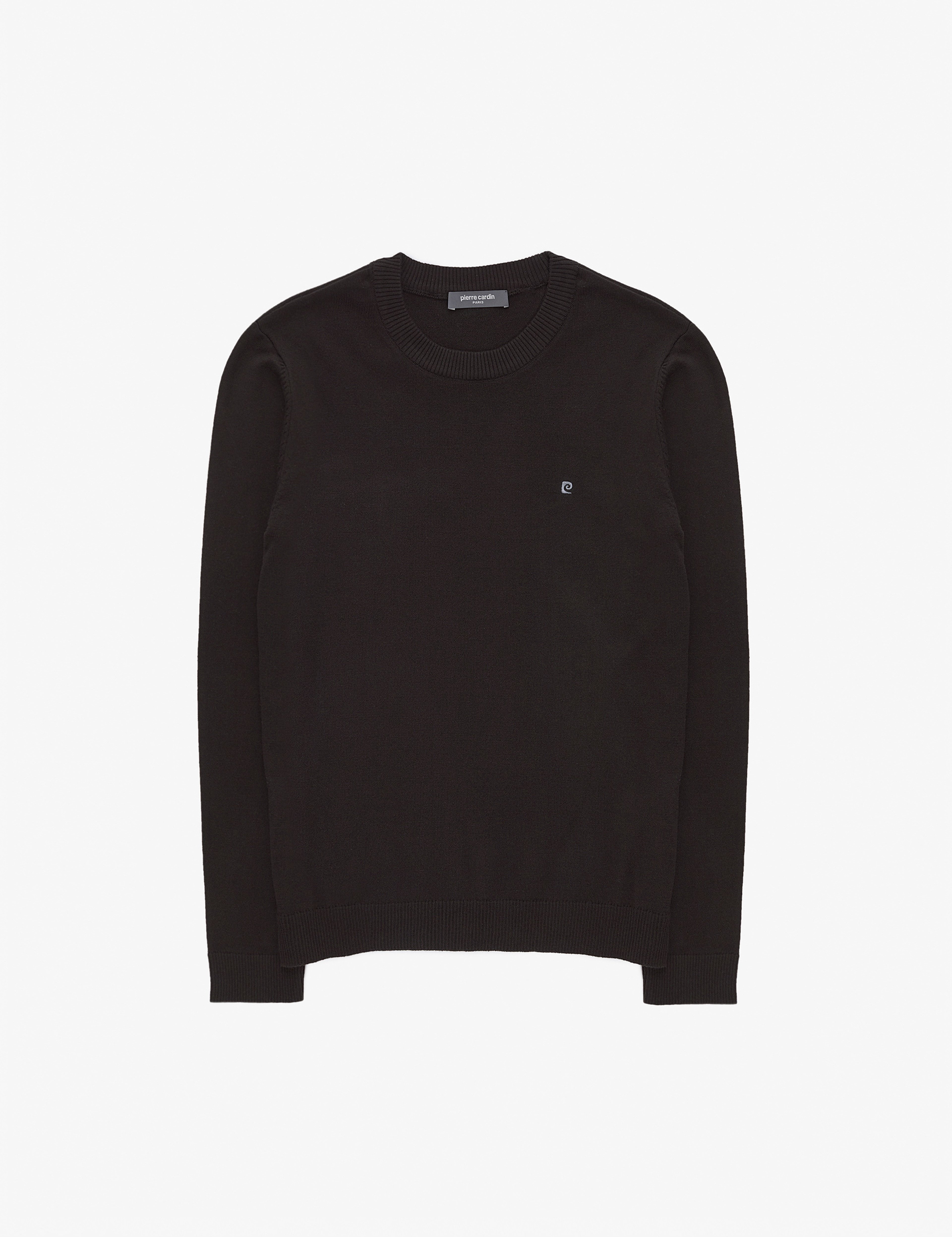 Siyah Slim Fit Bisiklet Yaka Basic Triko Kazak - Image 7