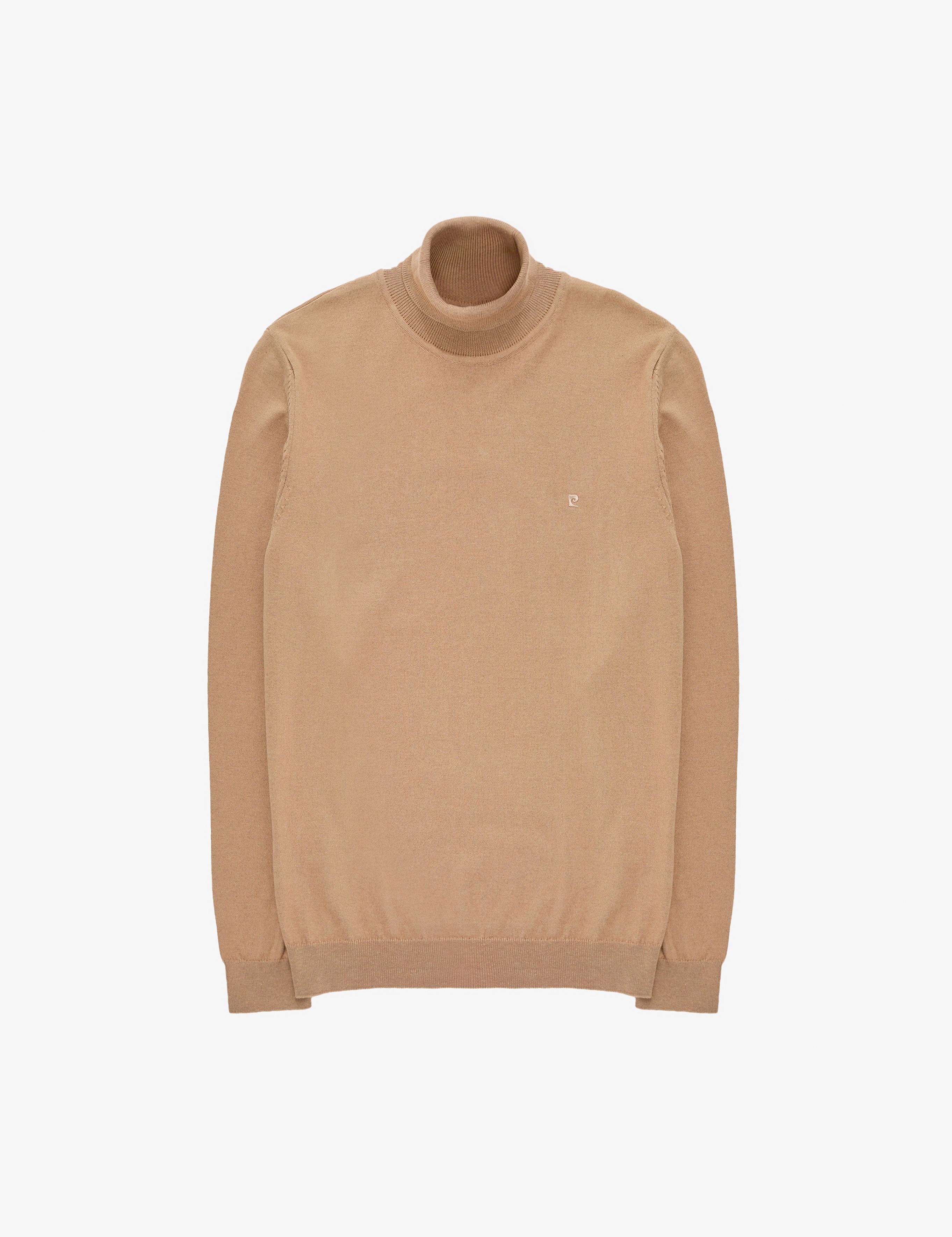 Camel Slim Fit Balıkçı Yaka Basic Triko Kazak