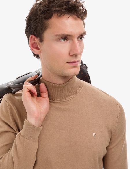 Camel Slim Fit Balıkçı Yaka Basic Triko Kazak - 50314202135