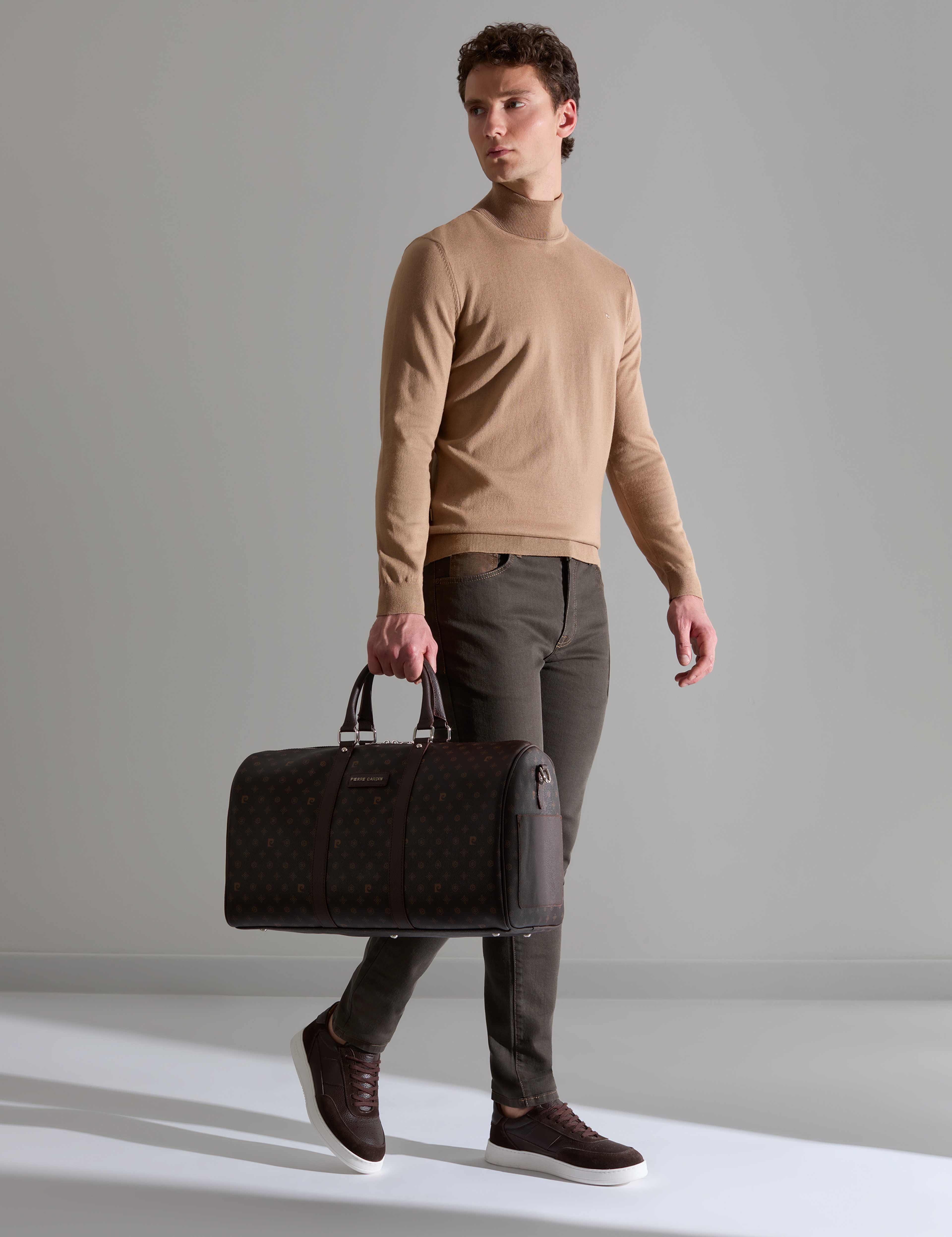 Camel Slim Fit Balıkçı Yaka Basic Triko Kazak - Image 1