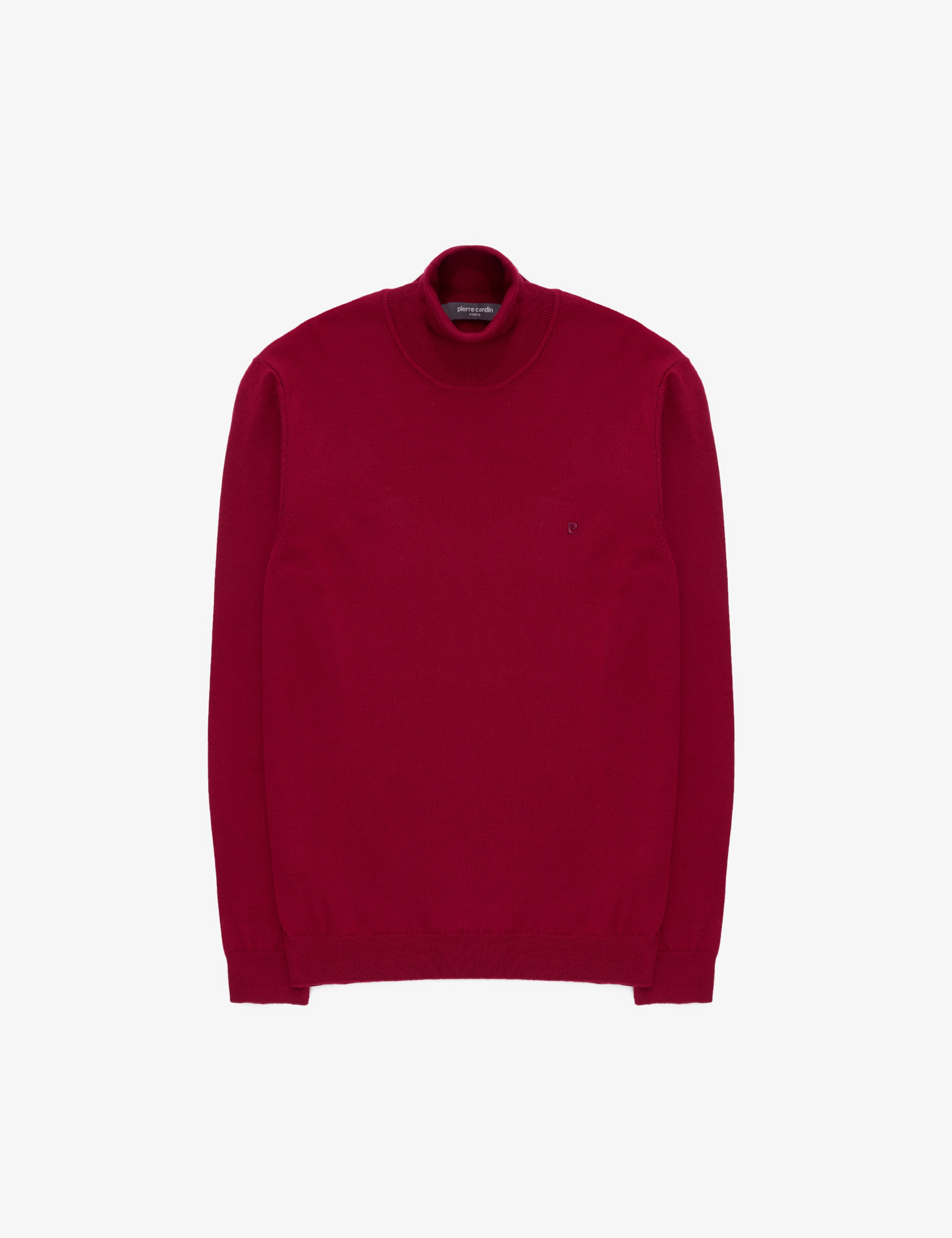 Vişne Slim Fit Balıkçı Yaka Basic Triko Kazak - Image 7