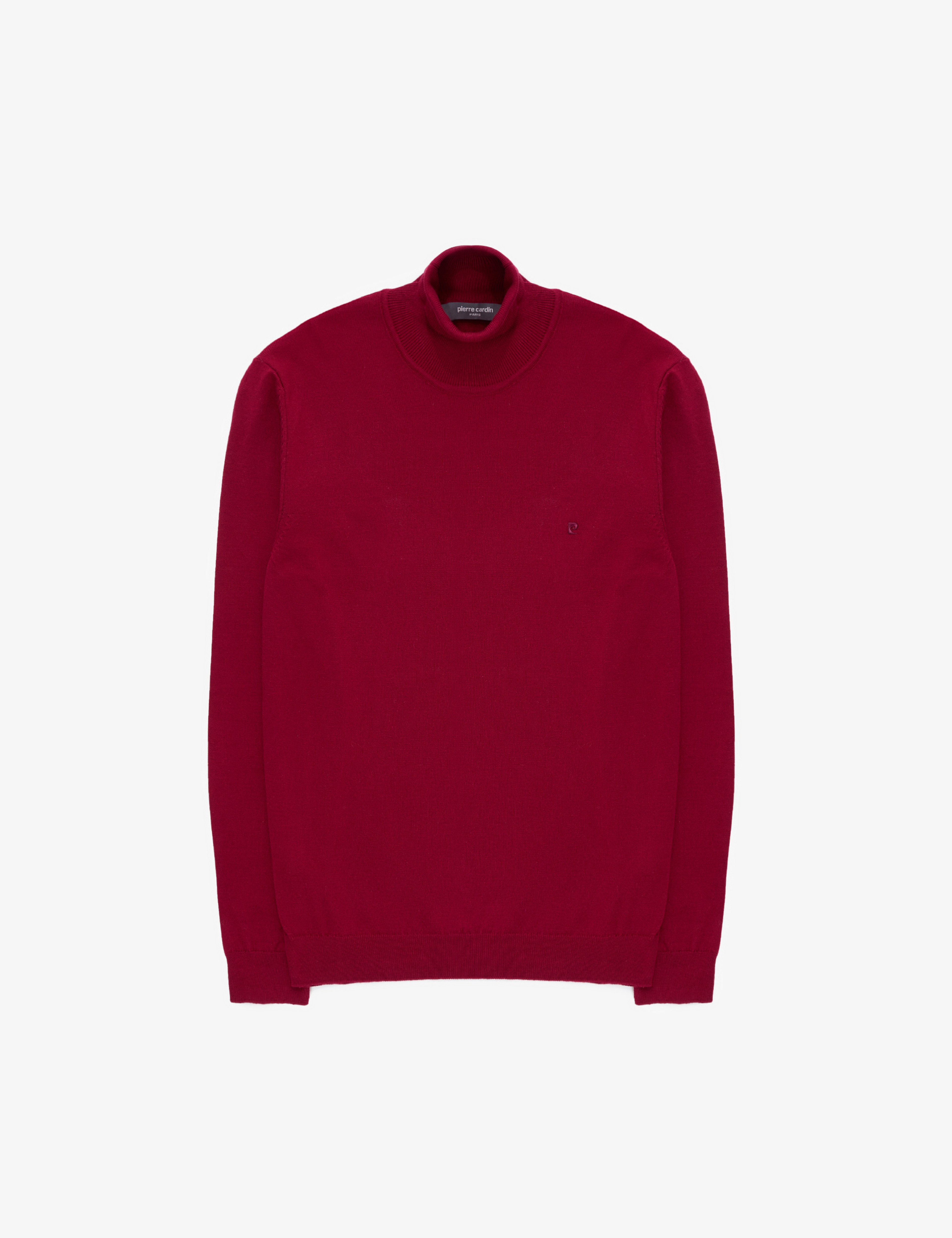 Vişne Slim Fit Balıkçı Yaka Basic Triko Kazak