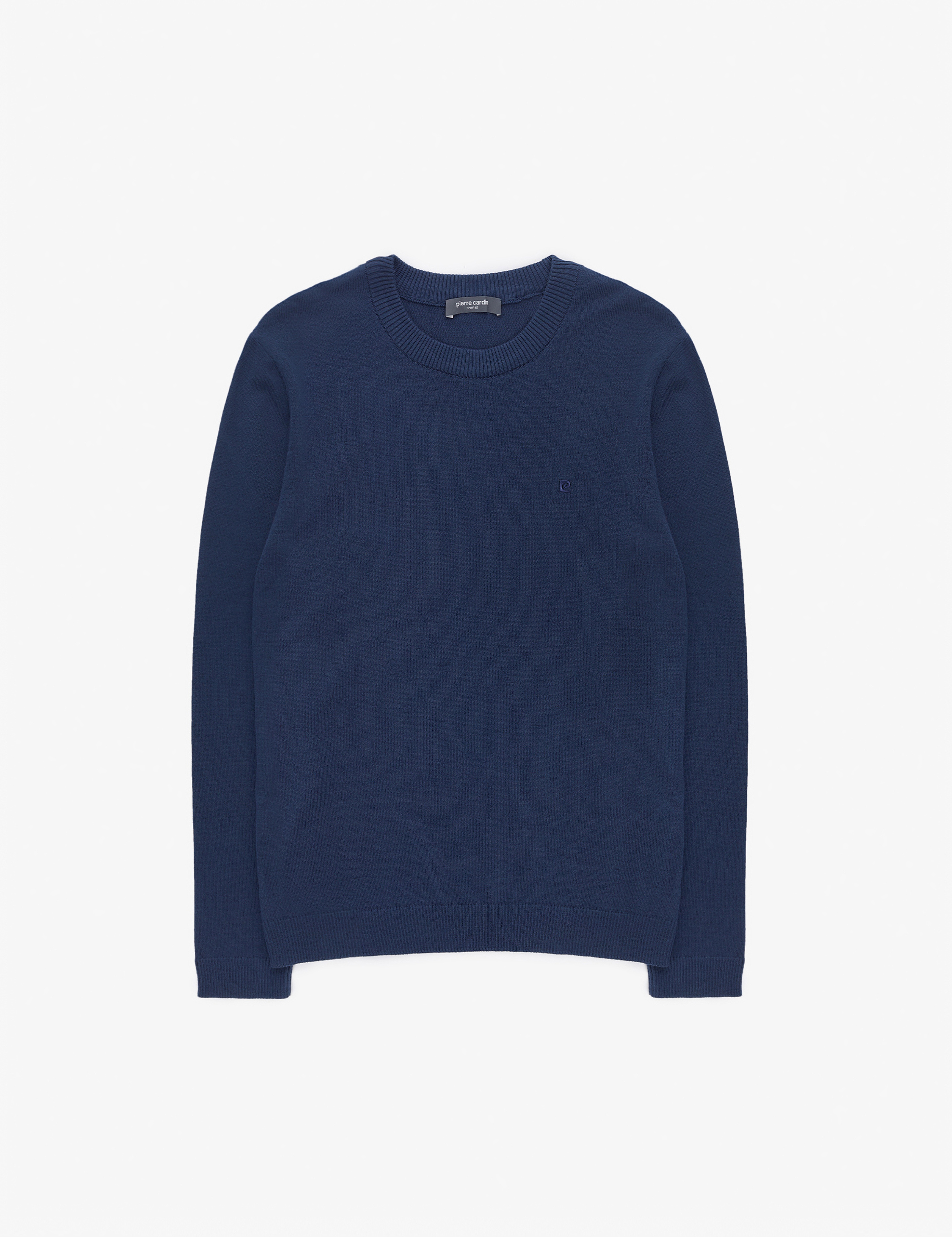 Açık Lacivert Slim Fit Bisiklet Yaka Basic Triko Kazak - Image 7