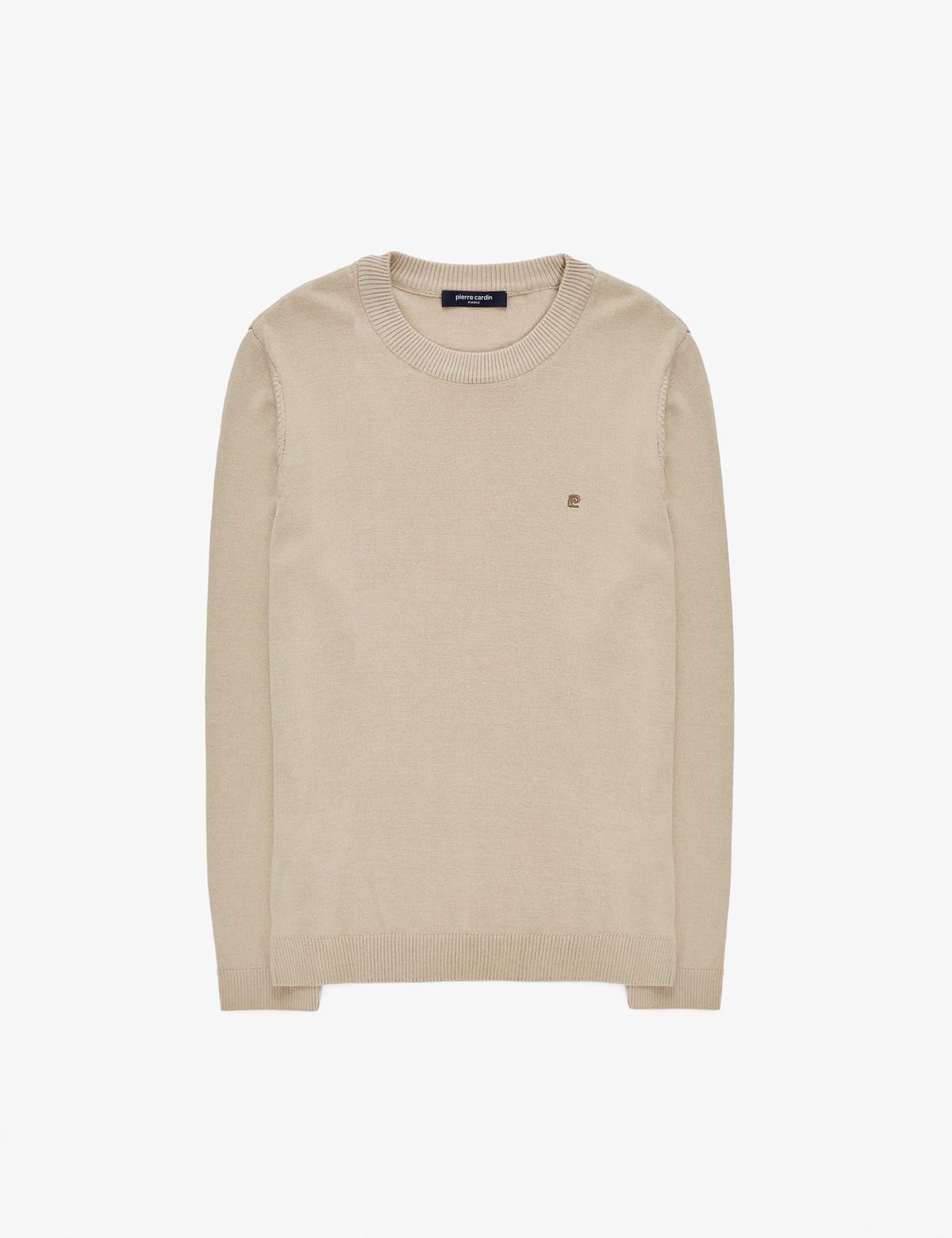 Kum Melanj Slim Fit Bisiklet Yaka Basic Triko Kazak - 50314192046