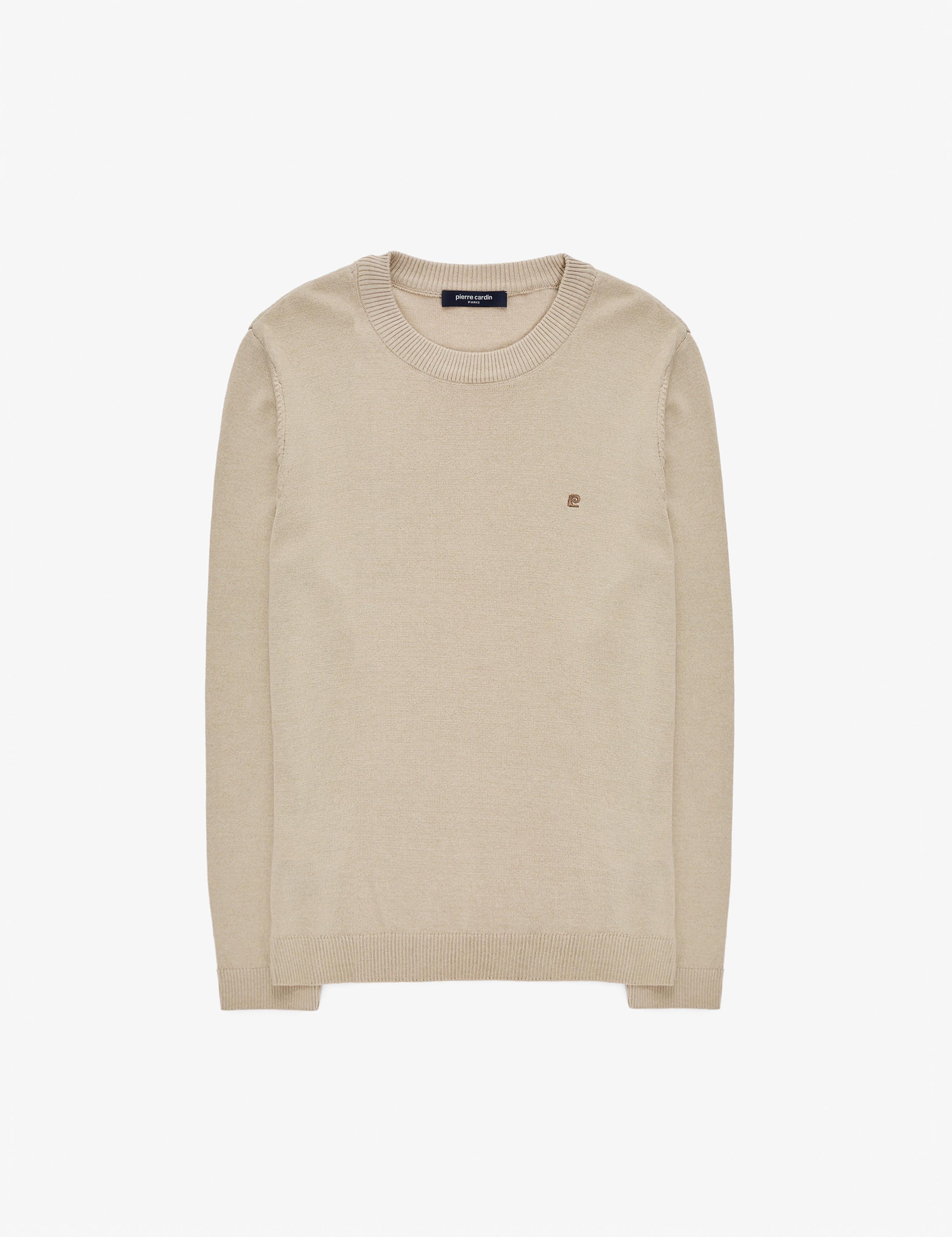 Kum Melanj Slim Fit Bisiklet Yaka Basic Triko Kazak