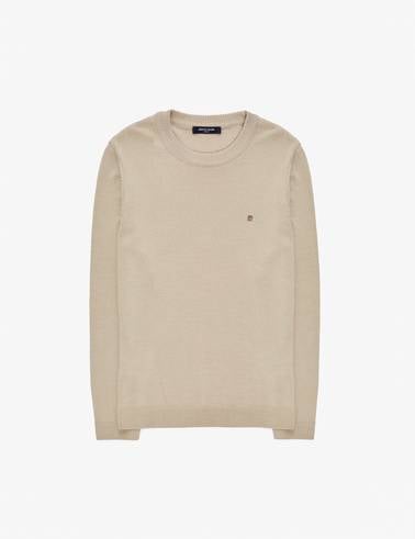 Kum Melanj Slim Fit Bisiklet Yaka Basic Triko Kazak