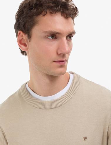 Kum Melanj Slim Fit Bisiklet Yaka Basic Triko Kazak