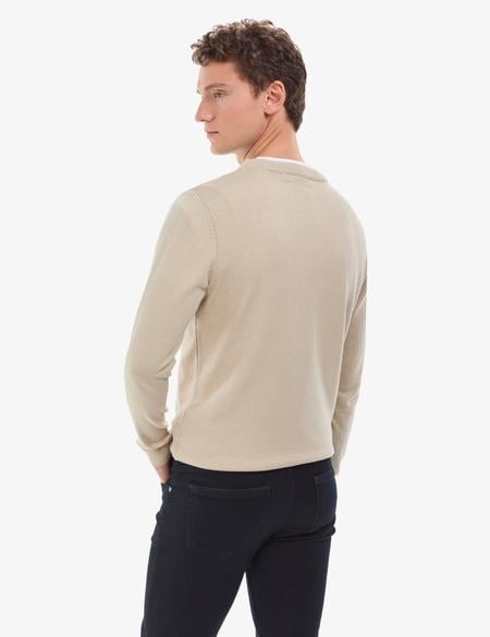 Kum Melanj Slim Fit Bisiklet Yaka Basic Triko Kazak - 50314192046