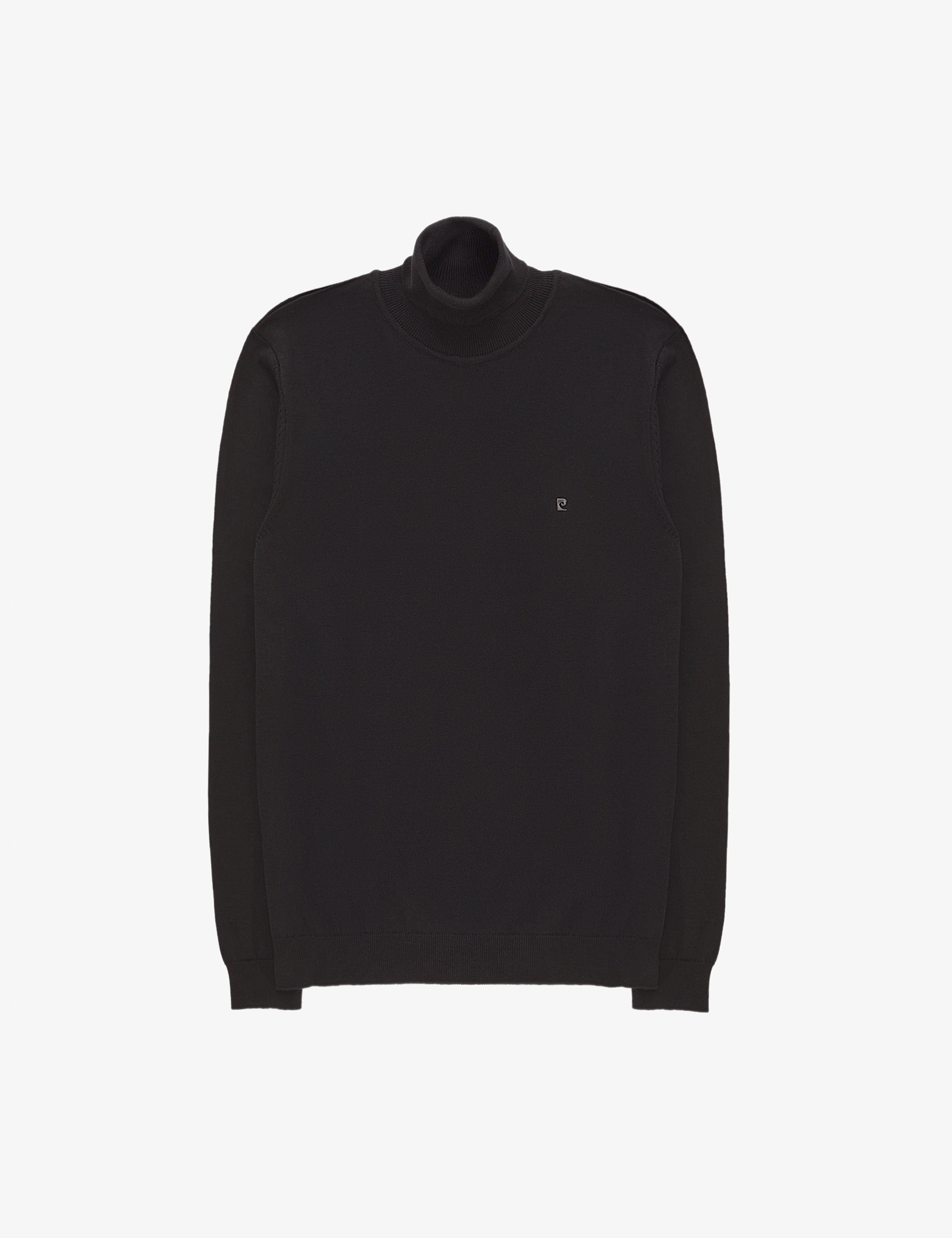 Siyah Slim Fit Balıkçı Yaka Basic Triko Kazak