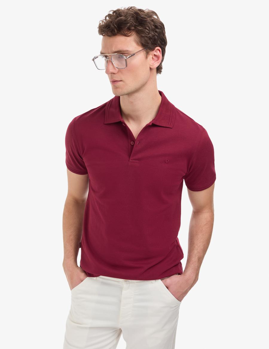 Bordo Slim Fit Basic Tişört
