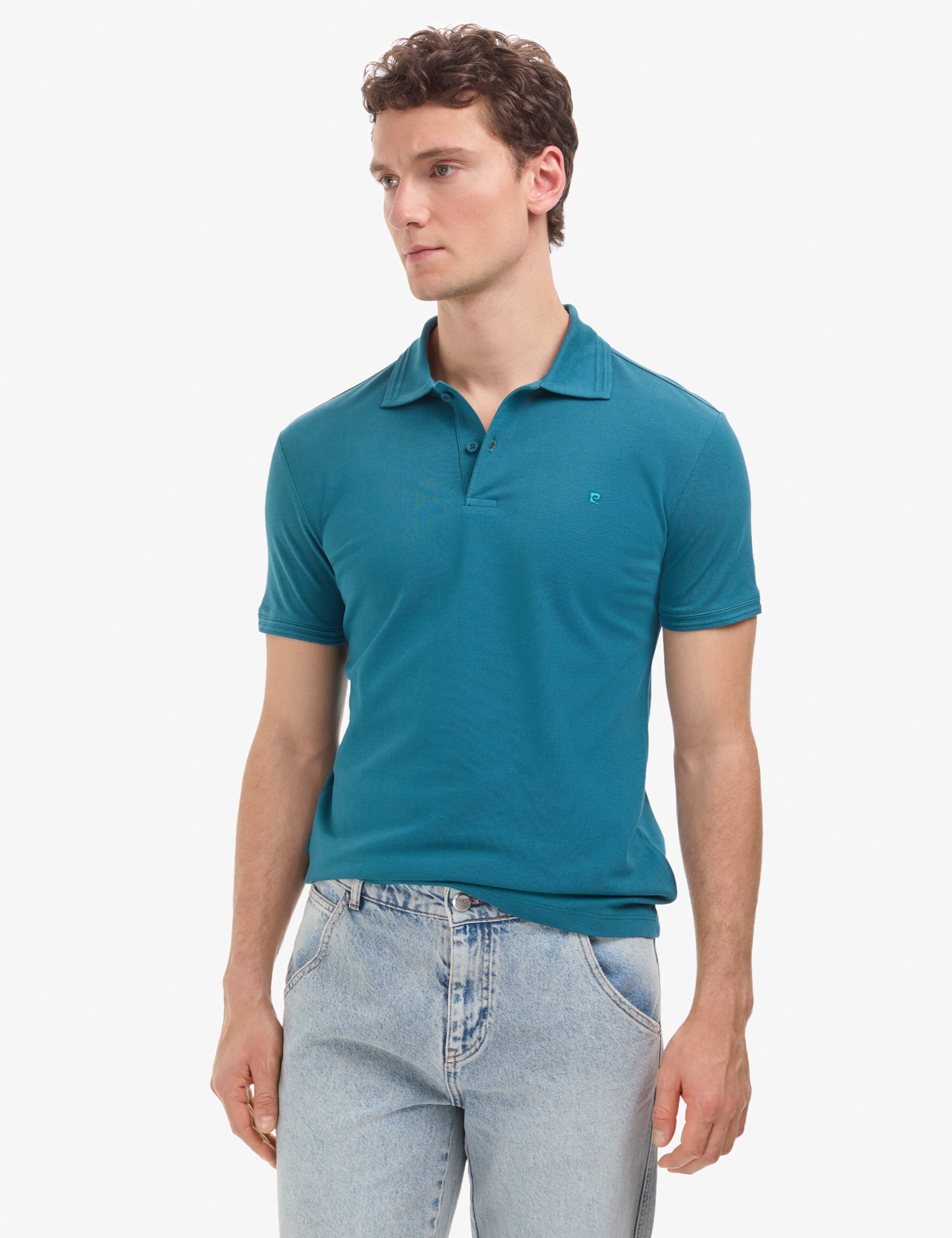 Zümrüt Slim Fit %100 Pamuk Kıvrılmaz Düğmeli Polo Yaka Basic Tişört