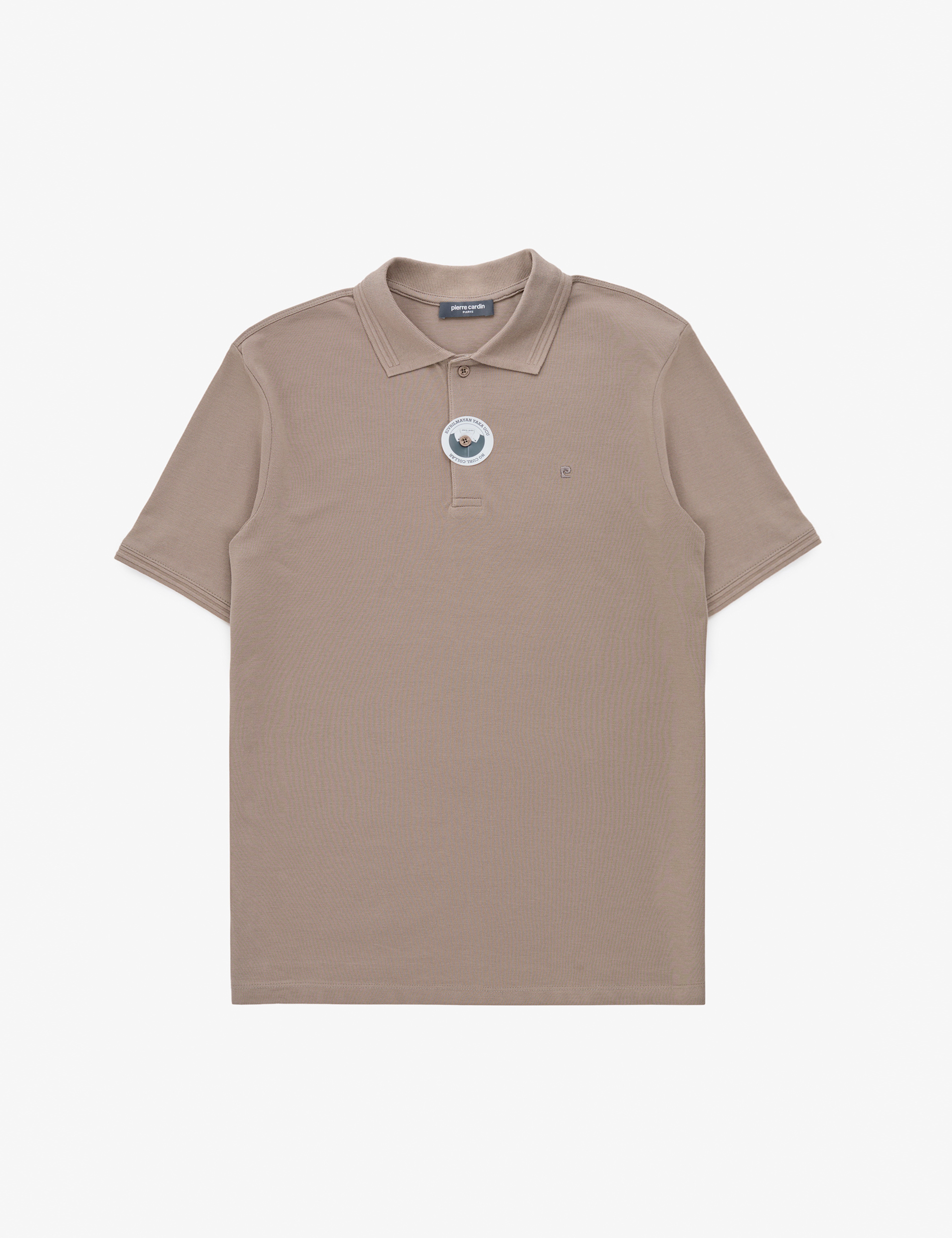 Koyu Vizon Regular Fit %100 Pamuk Kıvrılmaz Düğmeli Polo Yaka Basic Tişört - Image 6
