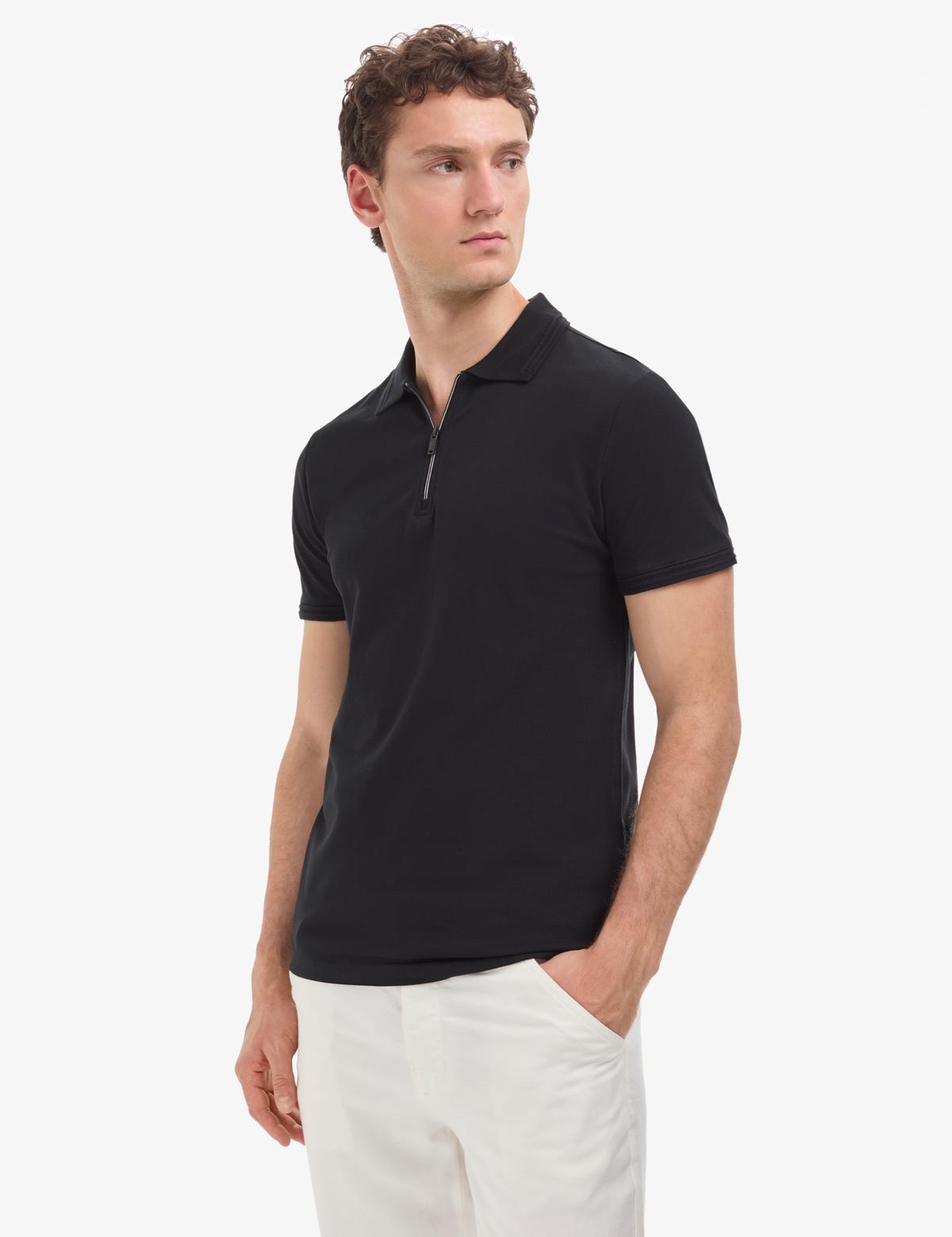 Siyah Slim Fit Basic Tişört - 50325311051