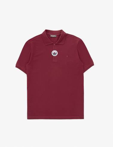 Bordo Regular Fit %100 Pamuk Kıvrılmaz Düğmeli Polo Yaka Basic Tişört
