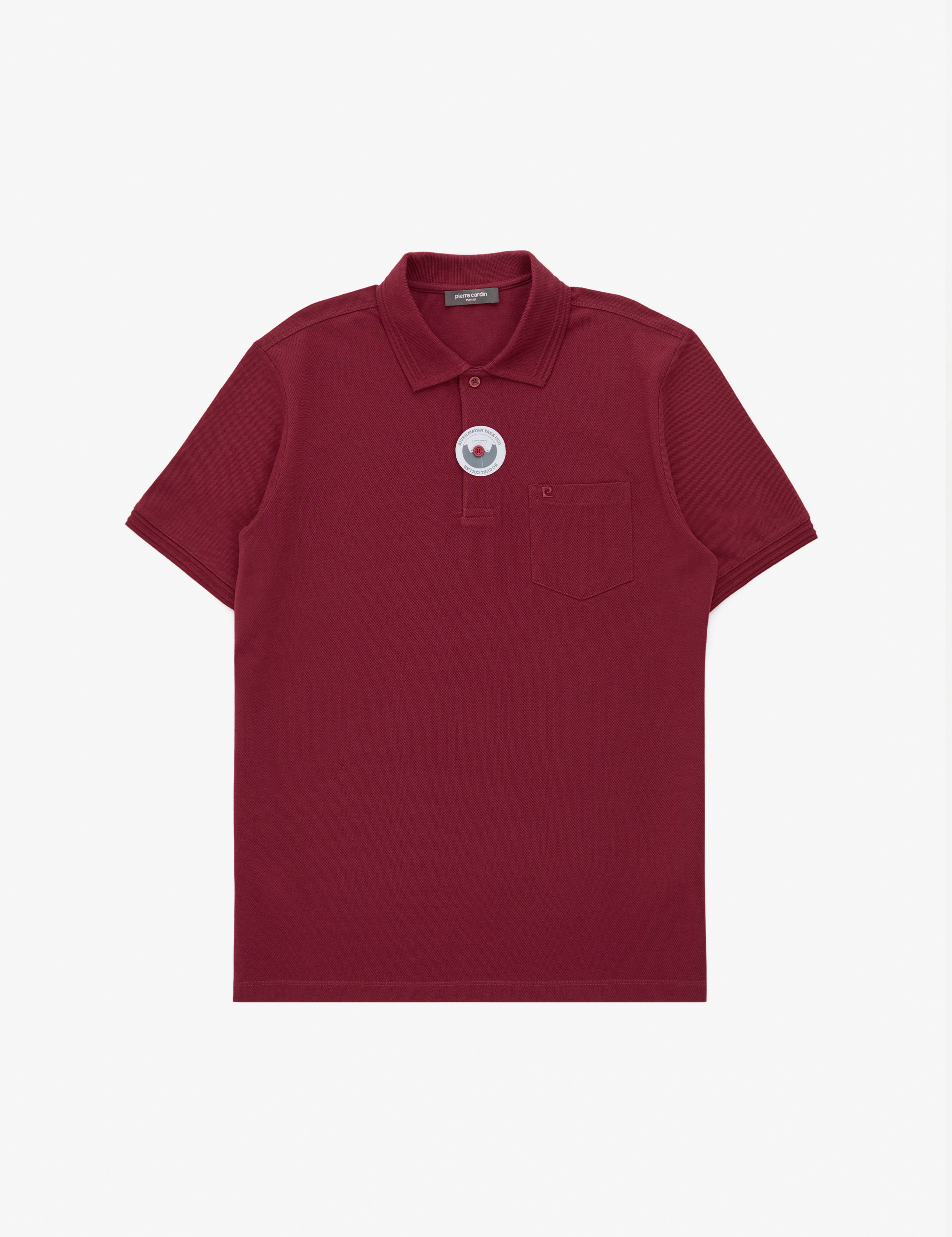 Bordo Regular Fit %100 Pamuk Cepli Kıvrılmaz Düğmeli Polo Yaka Basic Tişört - Image 6