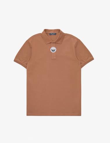 Açık Kahverengi Slim Fit %100 Pamuk Düğmeli Polo Yaka Basic Tişört