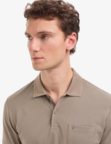 Koyu Vizon Regular Fit %100 Pamuk Cepli Kıvrılmaz Düğmeli Polo Yaka Basic Tişört