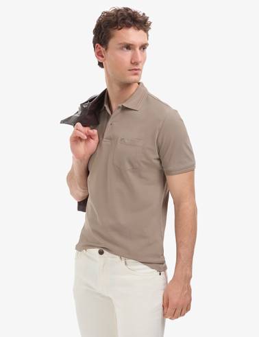 Koyu Vizon Regular Fit %100 Pamuk Cepli Kıvrılmaz Düğmeli Polo Yaka Basic Tişört