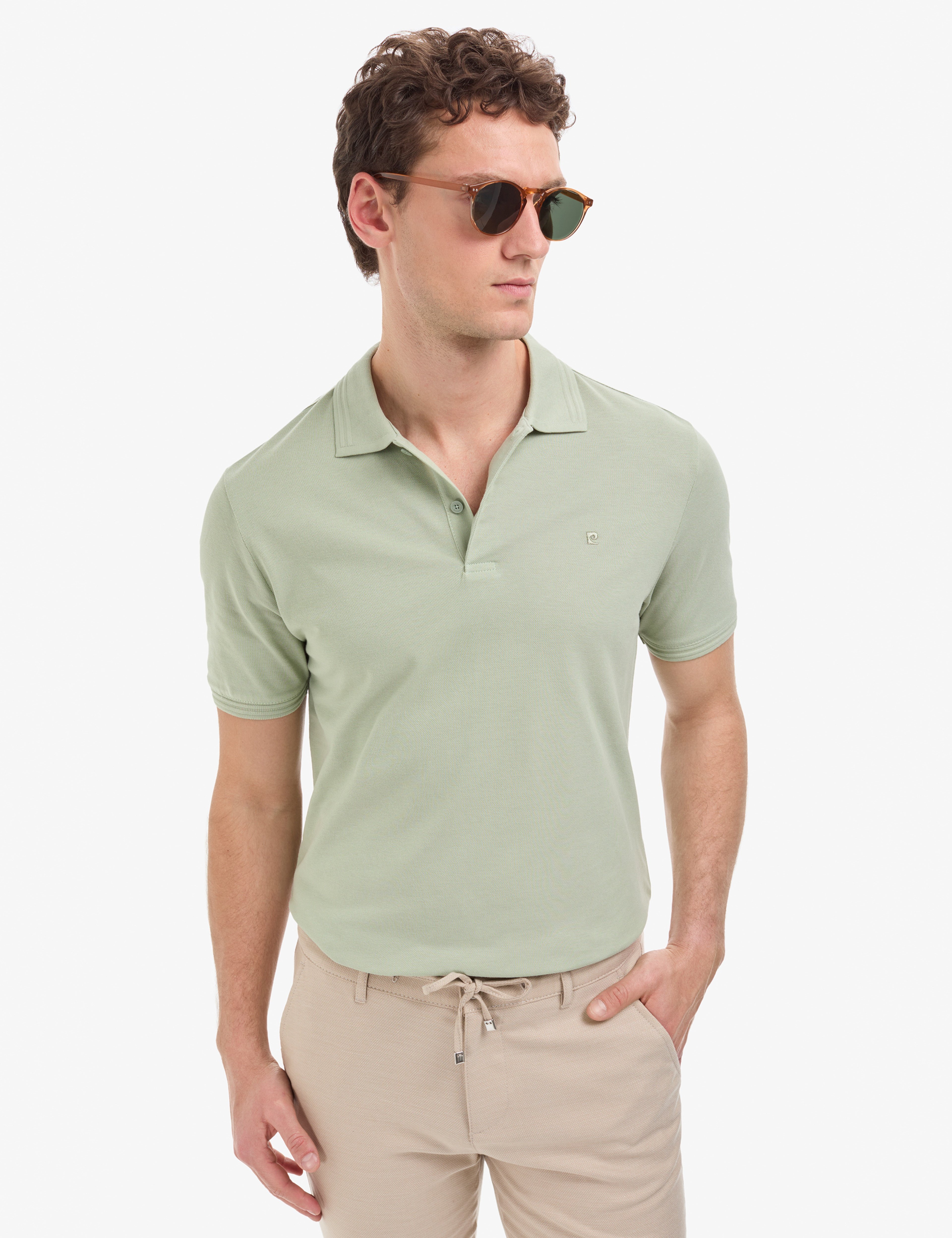 Çağla Regular Fit %100 Pamuk Kıvrılmaz Düğmeli Polo Yaka Basic Tişört - Image 1