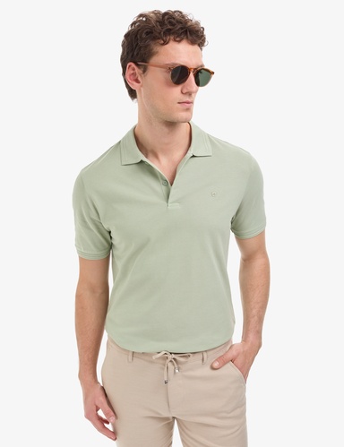Çağla Regular Fit %100 Pamuk Kıvrılmaz Düğmeli Polo Yaka Basic Tişört