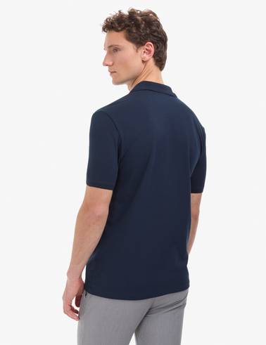 Lacivert Regular Fit %100 Pamuk Düğmeli Polo Yaka Basic Tişört