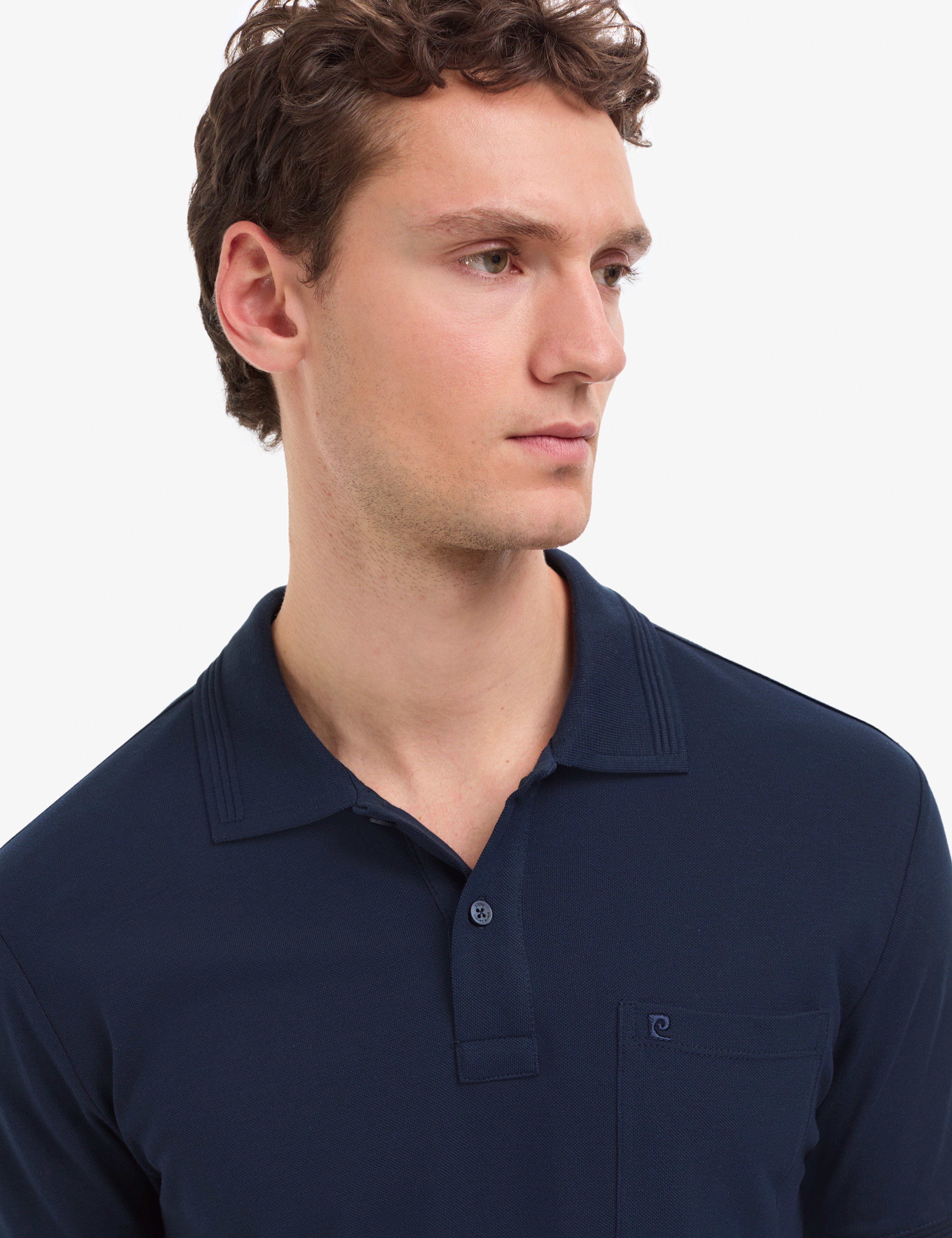 Lacivert Regular Fit %100 Pamuk Düğmeli Polo Yaka Basic Tişört