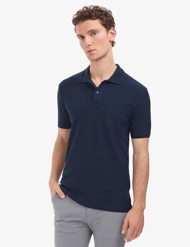 Lacivert Regular Fit %100 Pamuk Düğmeli Polo Yaka Basic Tişört